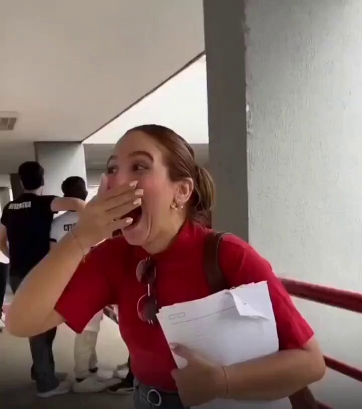 High school teacher surprised by student protest