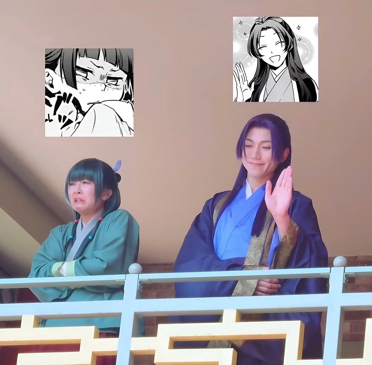 traditional attire balcony reaction
