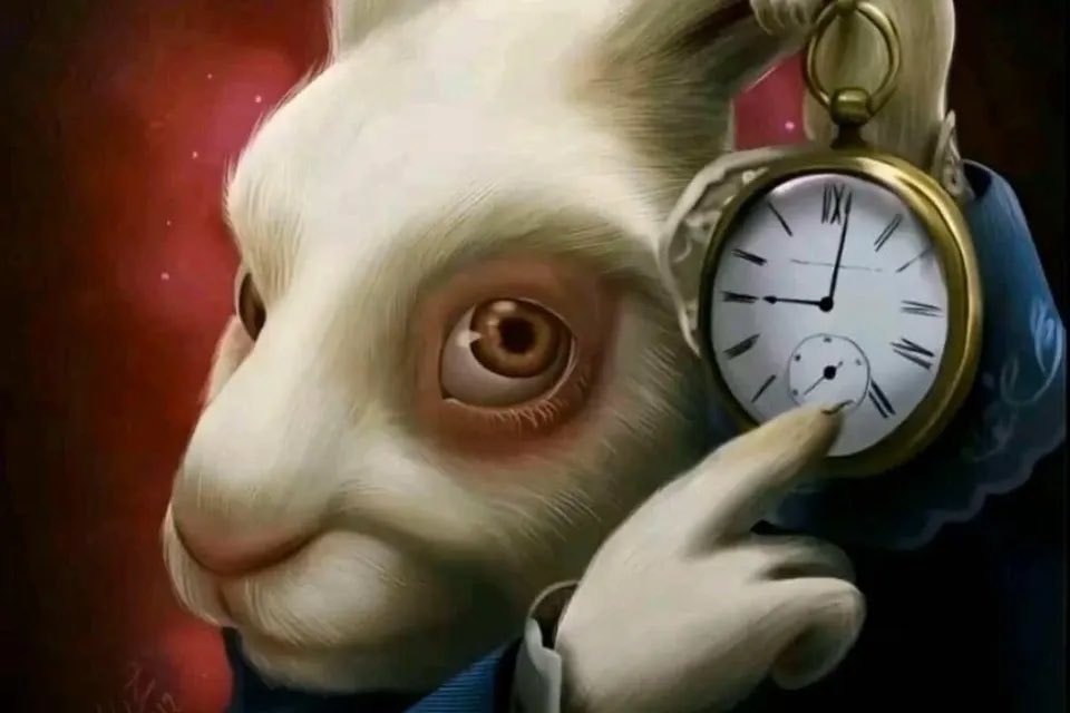 White Rabbit pocket watch countdown