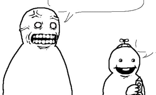 cartoon characters menacing vs smiling
