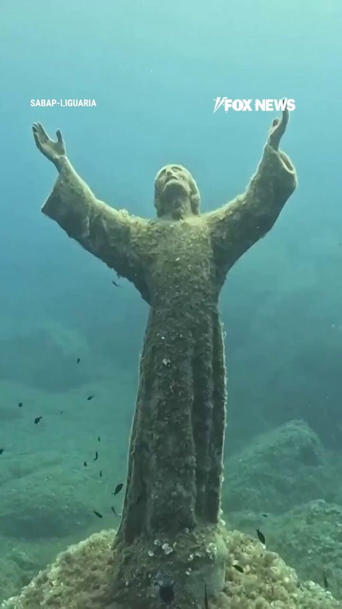 Christ of the Abyss statue cleaning in Italy