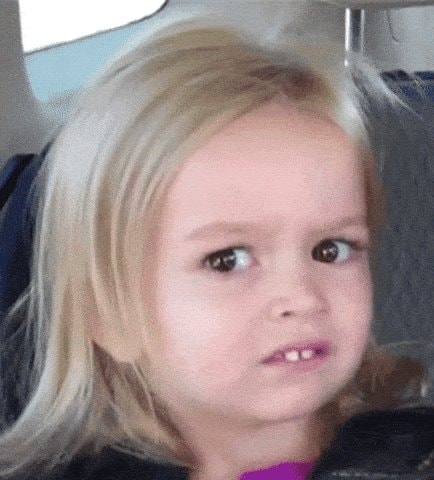 Confused blonde girl reaction