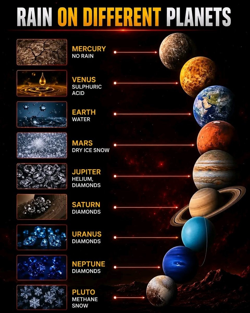 Rain on Different Planets