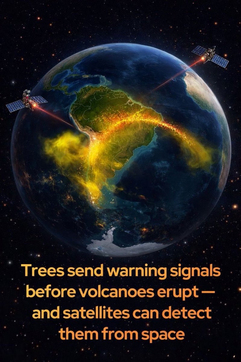 Trees as volcano early warning, seen from space