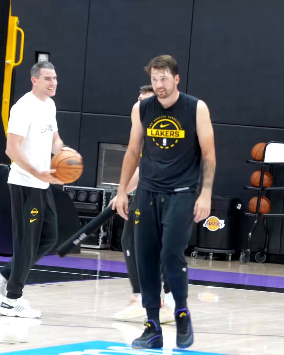 Luka Doncic at Lakers practice