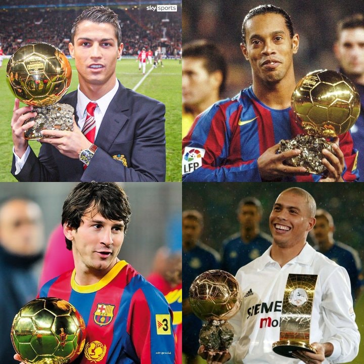 soccer players with golden trophies