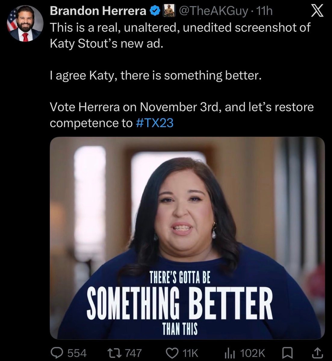 Brandon Herrera critiques Katy Stout campaign ad