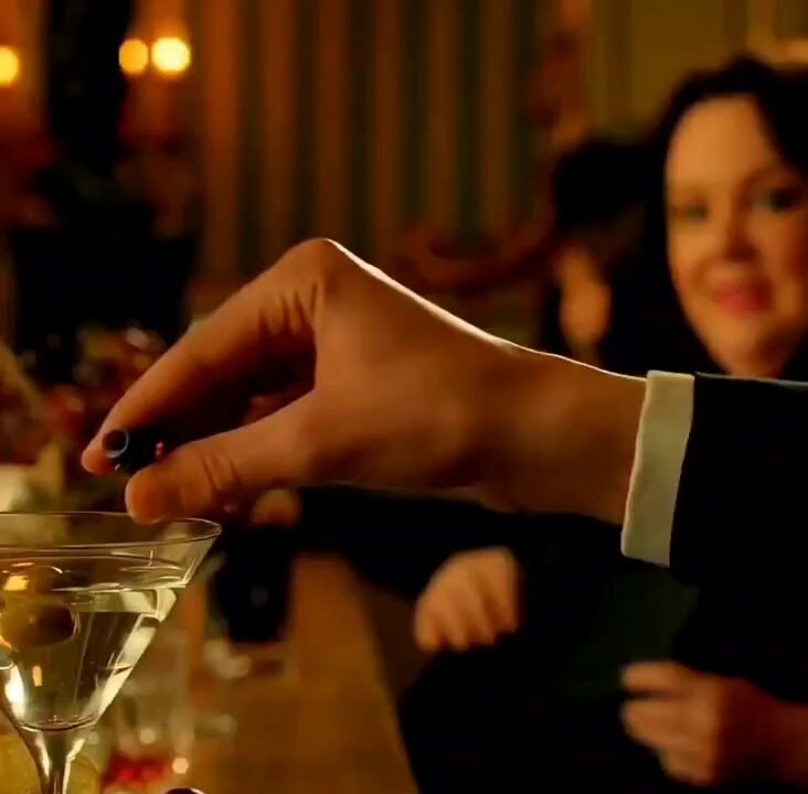 Martini Glass Black Nails