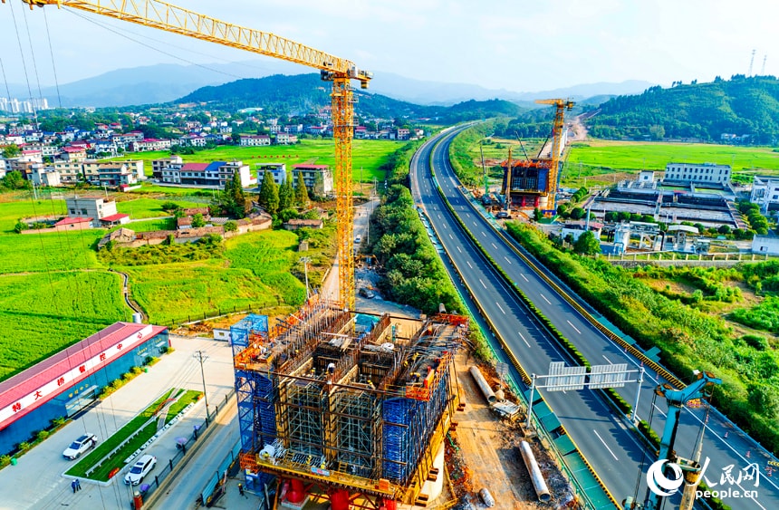 Lishui River Bridge construction Jiangxi