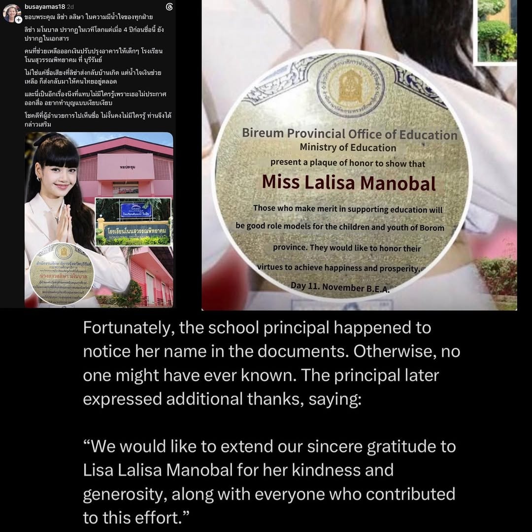 Lisa Manobal honored by Thai school (photo 2 of 2)