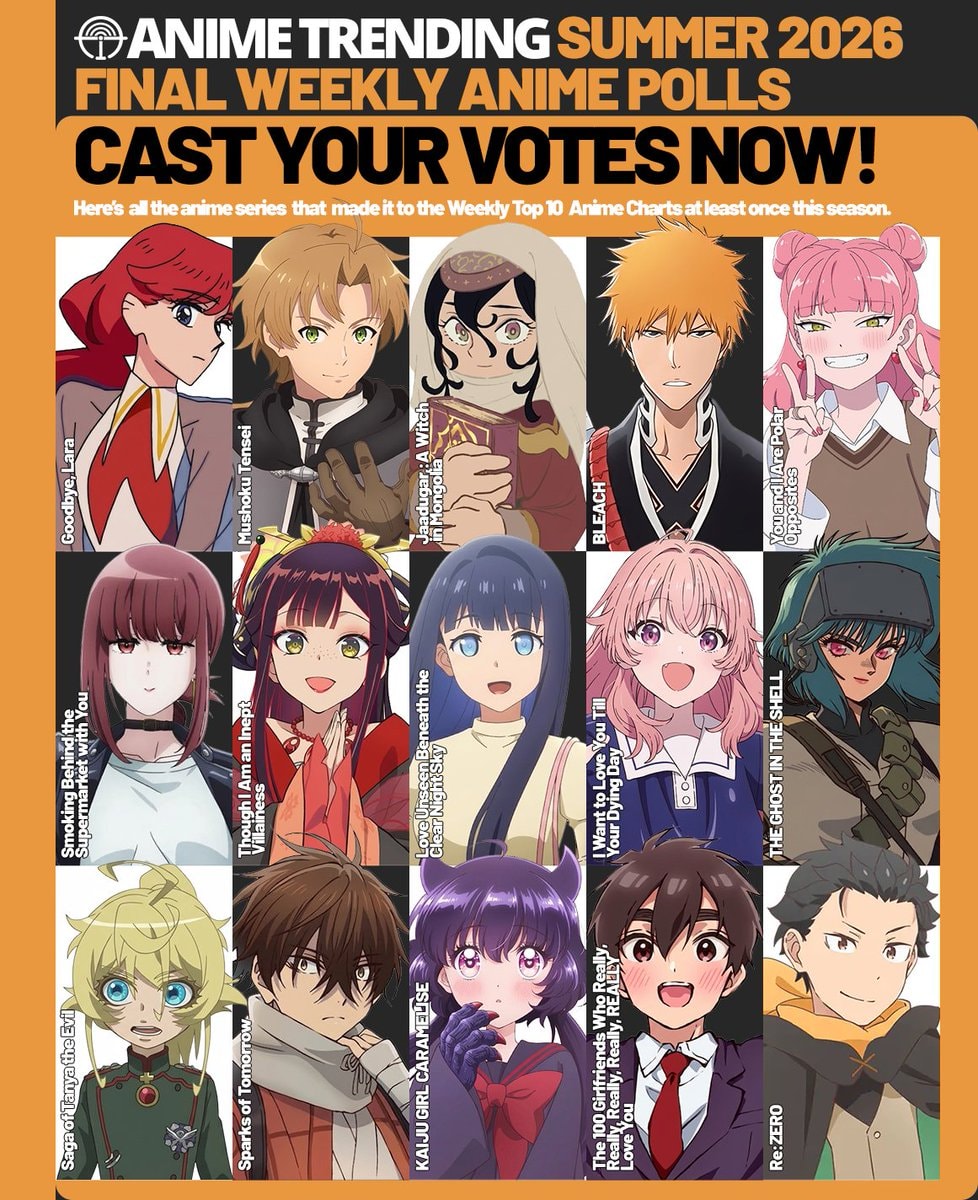Summer 2026 Anime Polls Final Week Summer 2026 Anime Polls Final Week