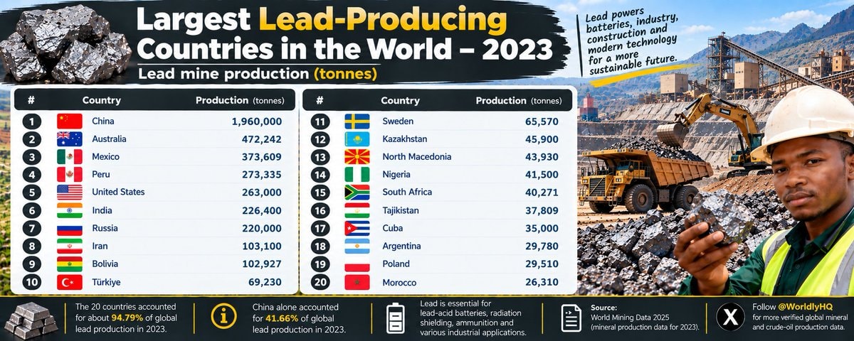 Largest Lead-Producing Countries 2023