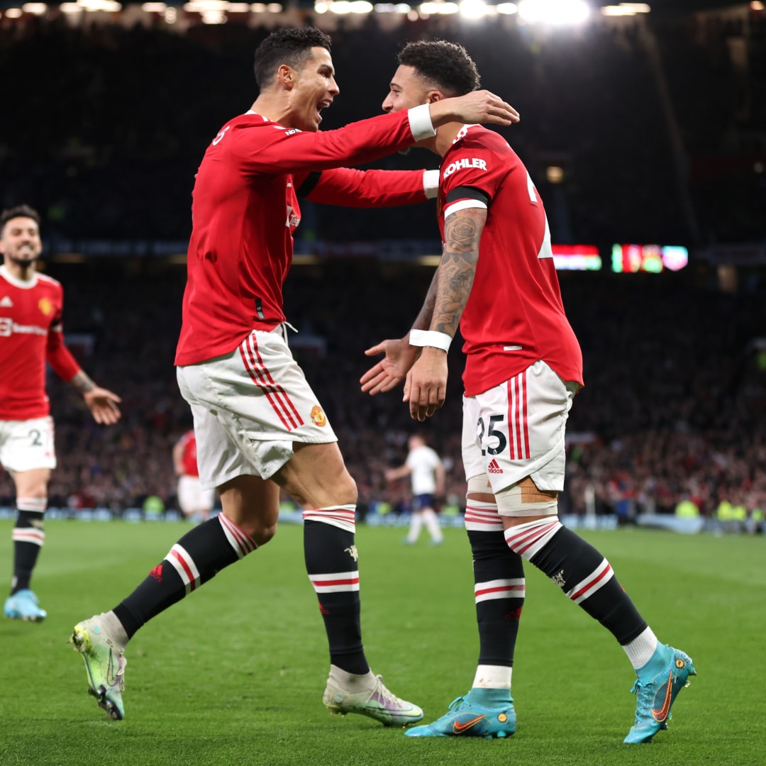 Cristiano Ronaldo Jadon Sancho celebration