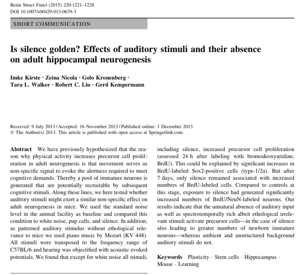 brain regeneration silence study