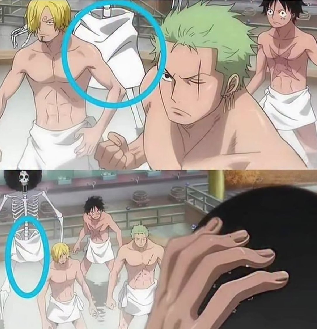 One Piece Brook bathhouse scene One Piece Brook bathhouse scene