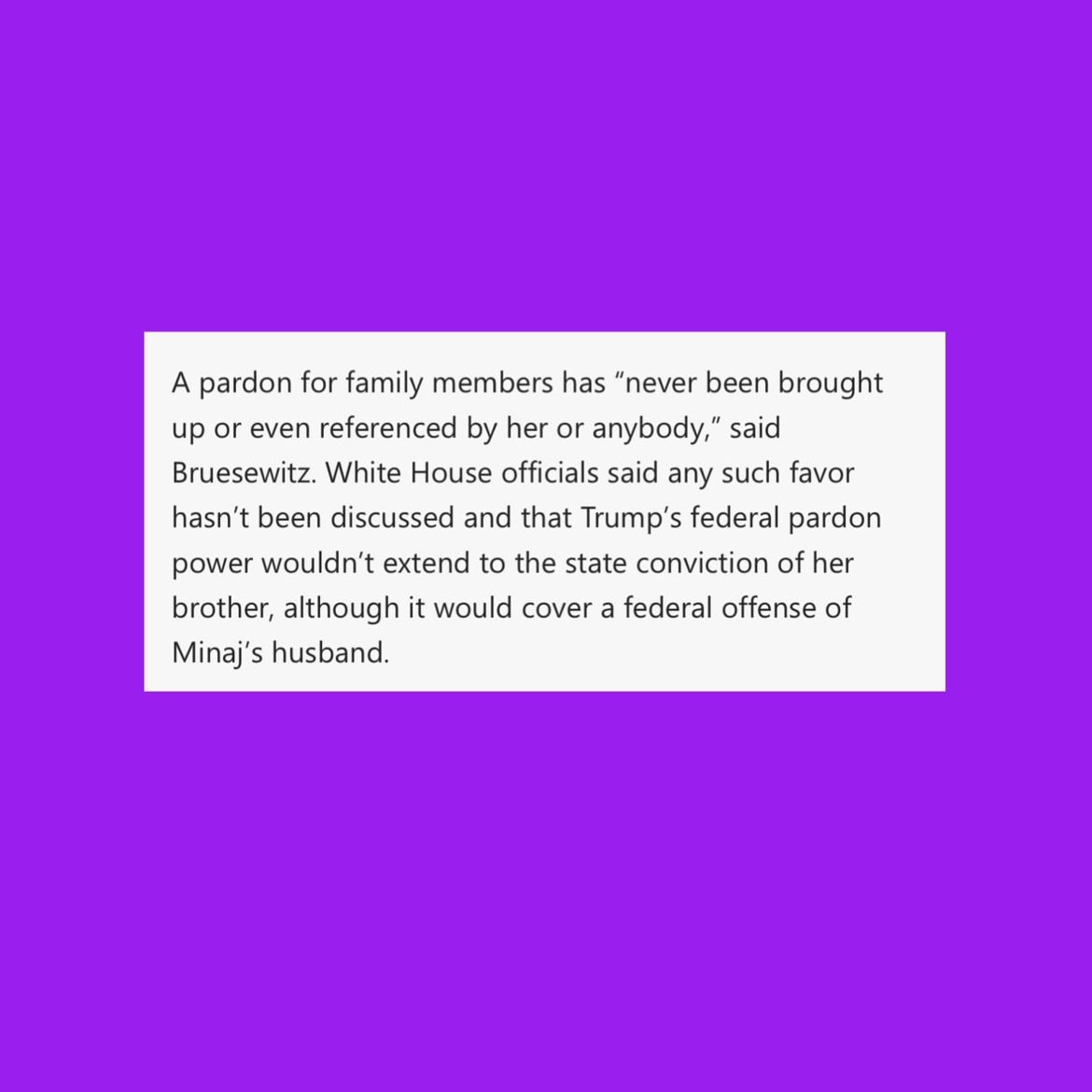 Nicki Minaj Family Pardon White House (photo 2 of 2)