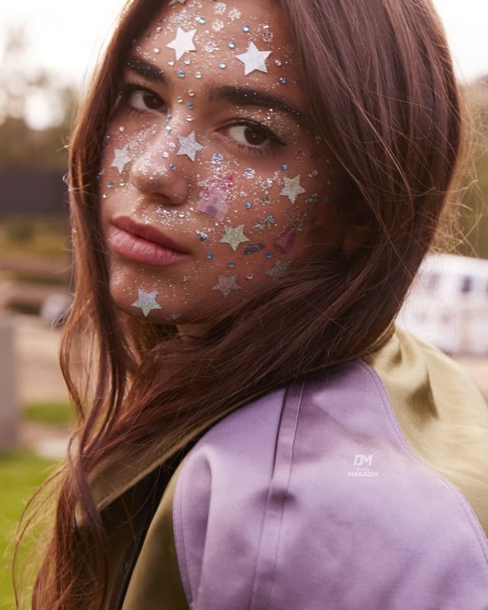 Dua Lipa glitter star stickers