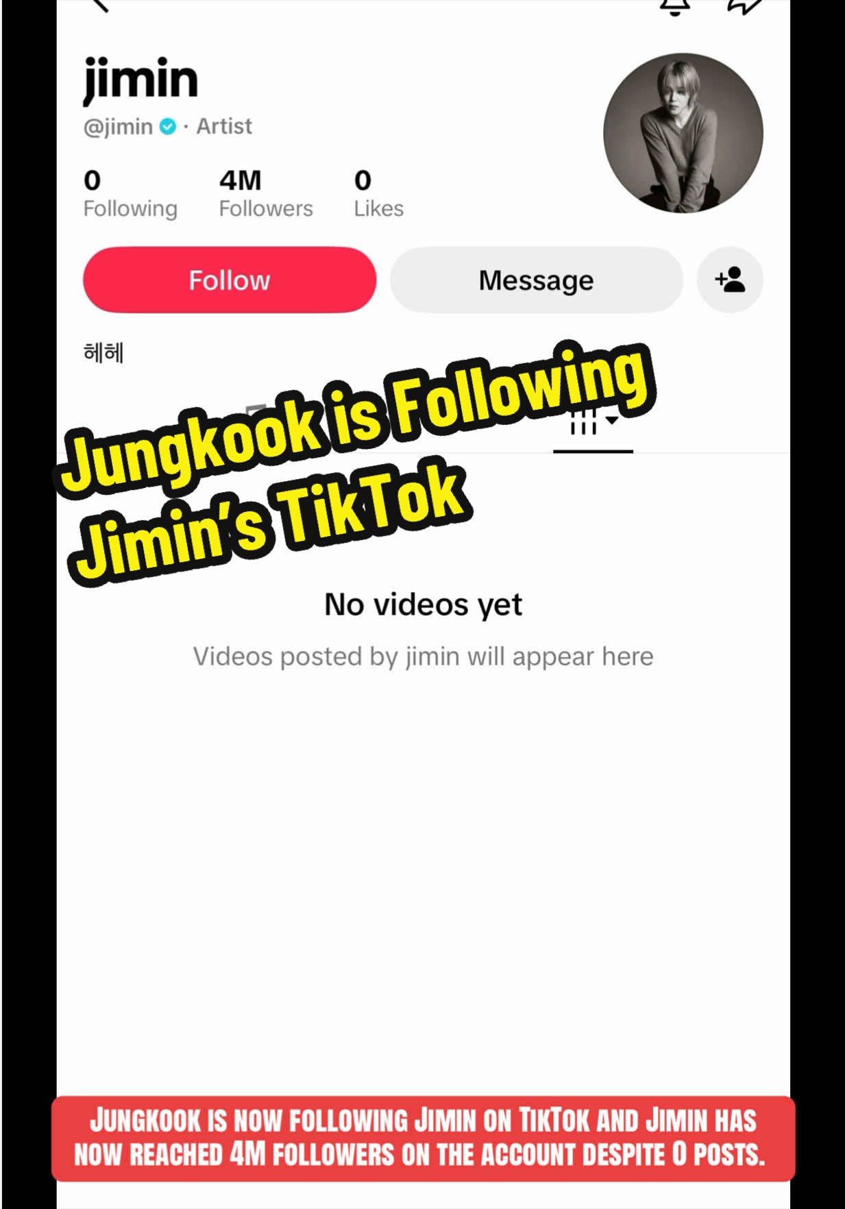 Jungkook follows Jimin on TikTok