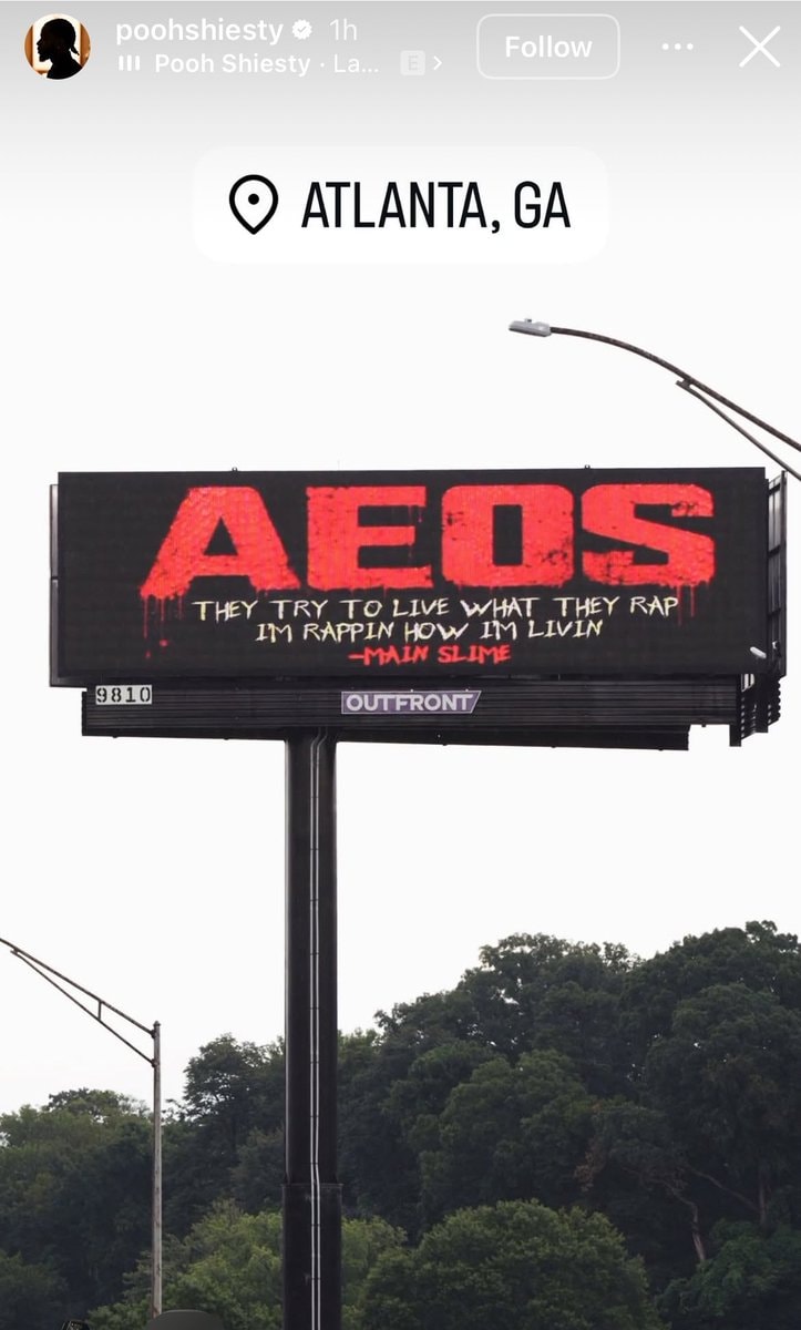 Pooh Shiesty AEOS billboard