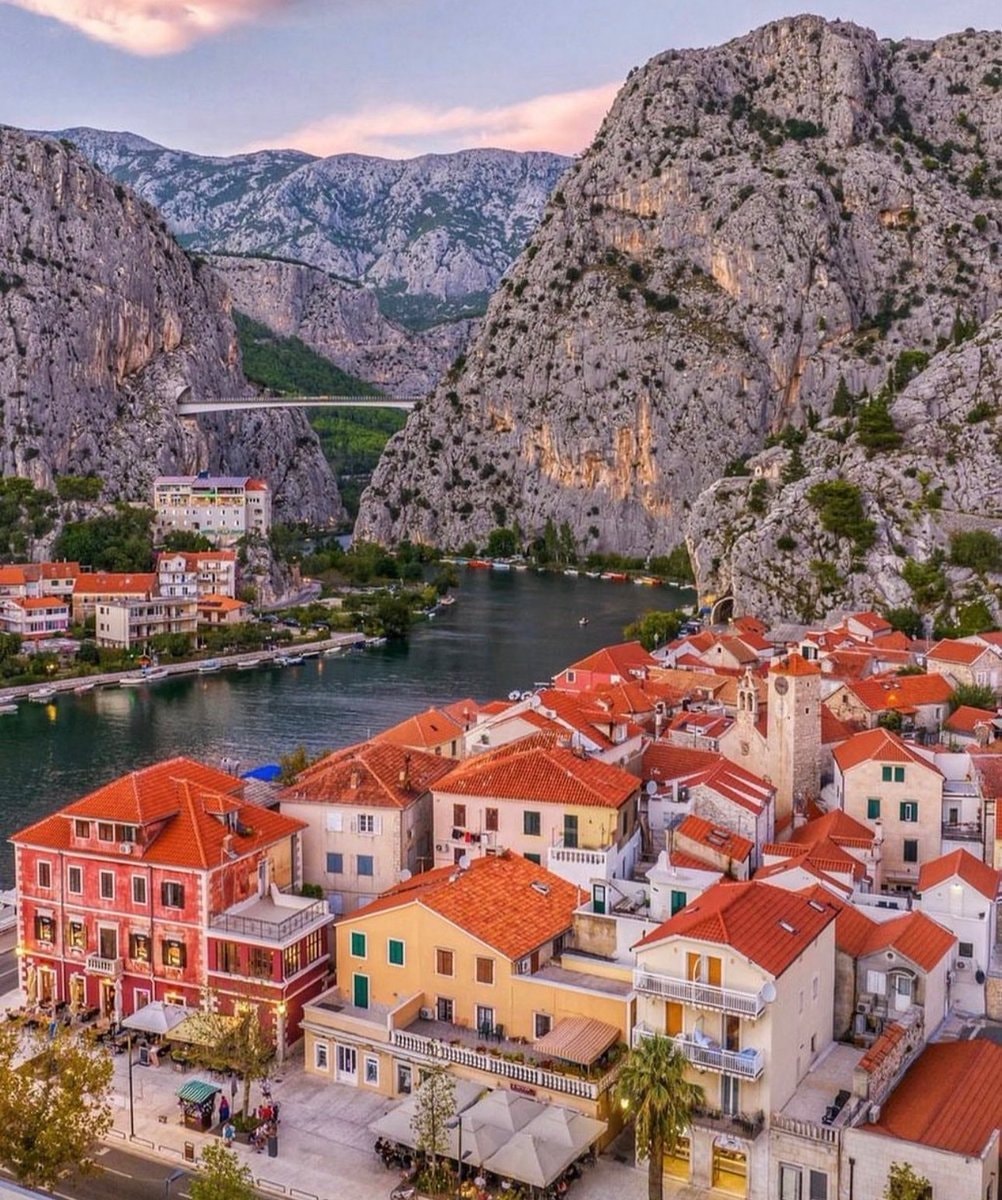 Omis Croatia dusk view