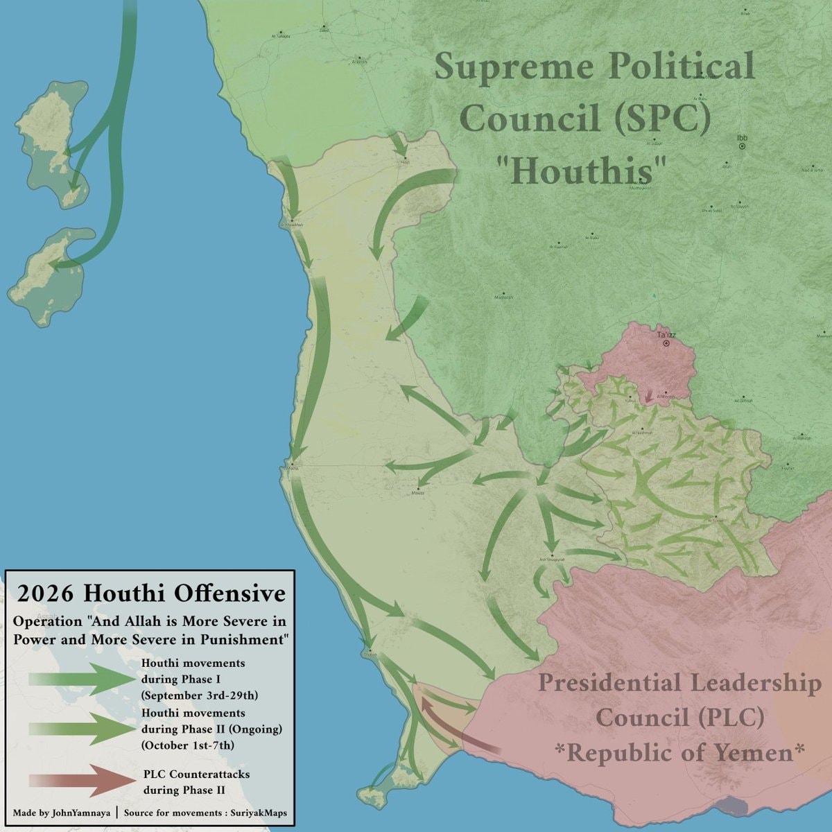 2026 Houthi Offensive Yemen Map