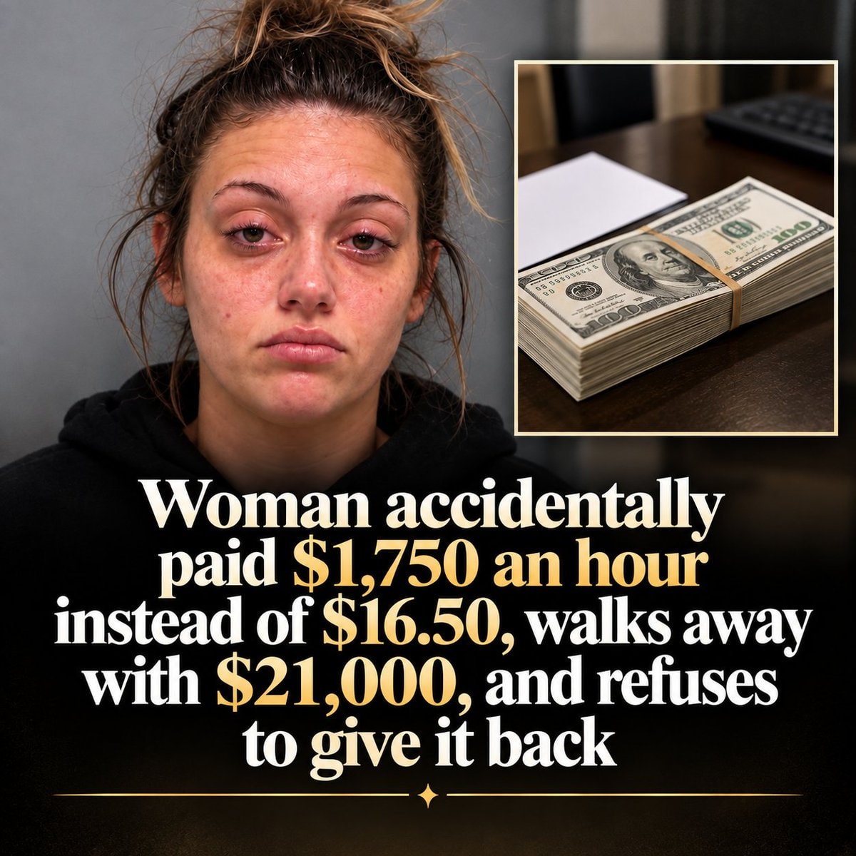 Woman keeps $21,000 payroll error