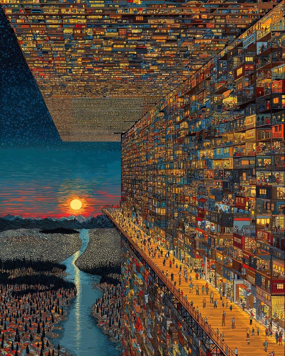 surreal dense city illustration (photo 2 of 4)