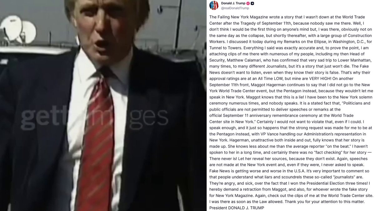 Trump demands retraction for 9/11 lies