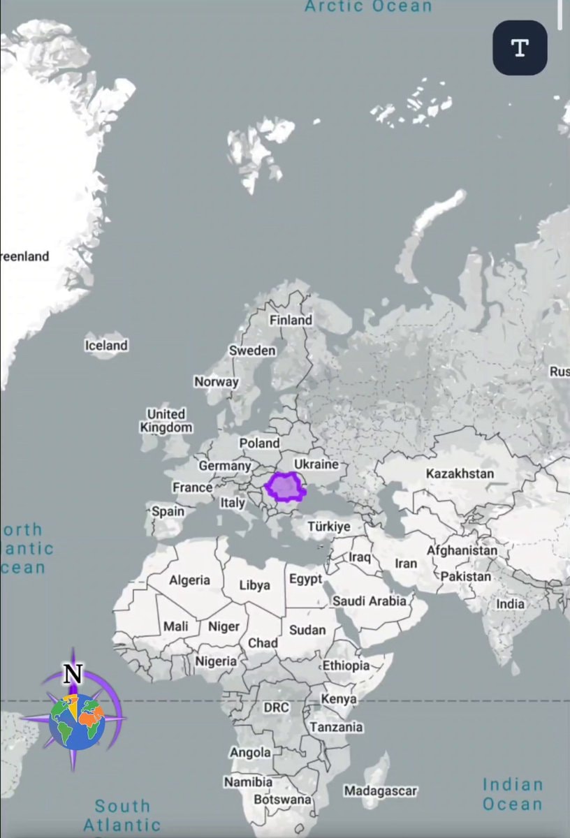 Romania true size map