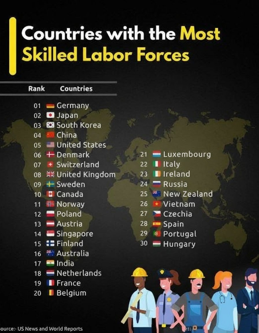 Countries with the Most Skilled Labor Forces