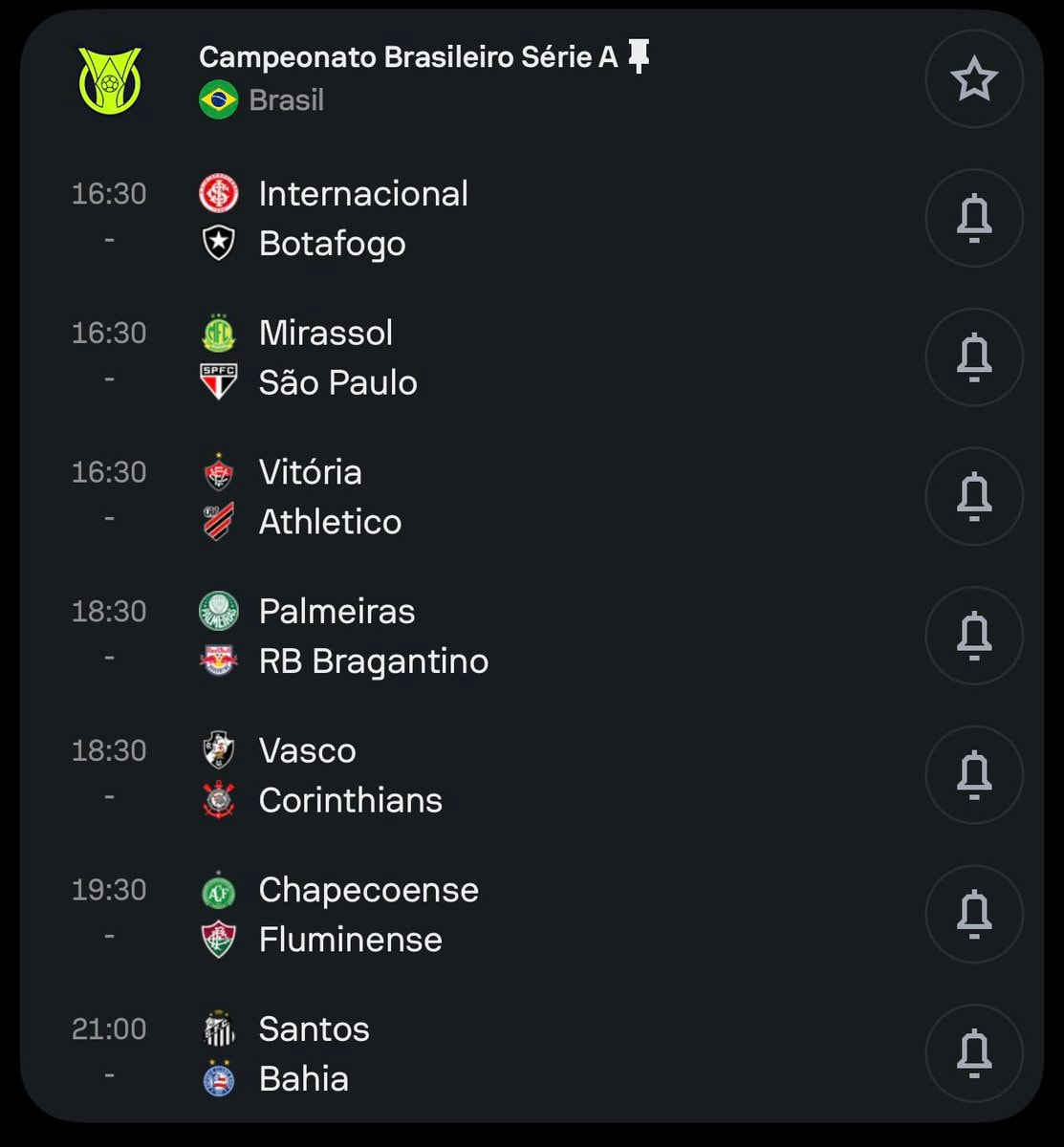 Brasileirão Série A seven-match schedule Brasileirão Série A seven-match schedule