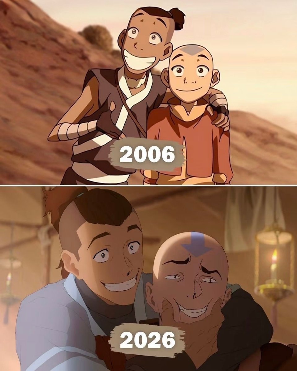 Sokka and Aang 2006 vs 2026