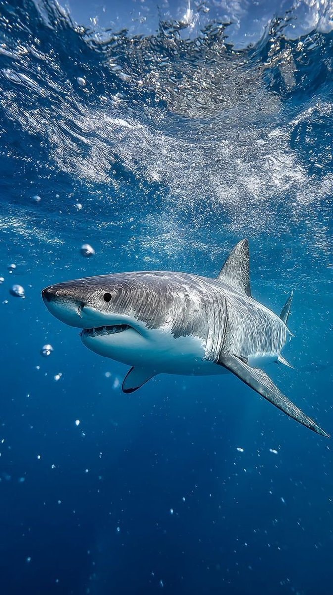 Great White Shark Deep Blue Water