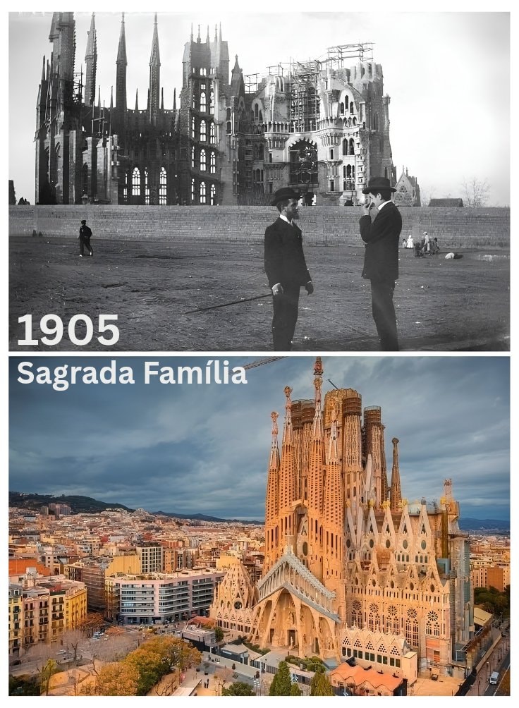 Sagrada Família 1905 vs Today