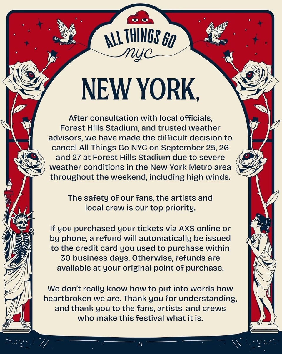All Things Go NYC cancellation