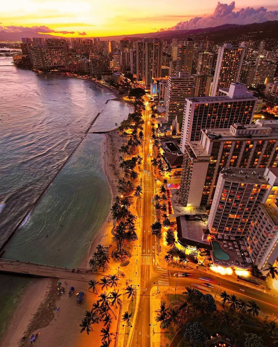 Waikiki Beach Hawaii sunset