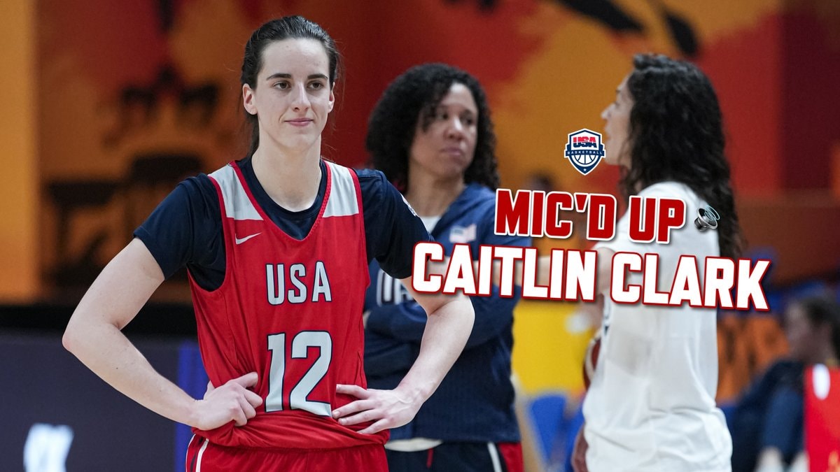 Caitlin Clark mic'd up at Team USA practice