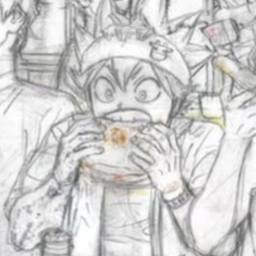 anime character eating burger