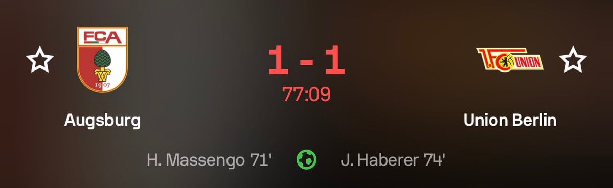 Augsburg 1-1 Union Berlin: Haberer equalizer