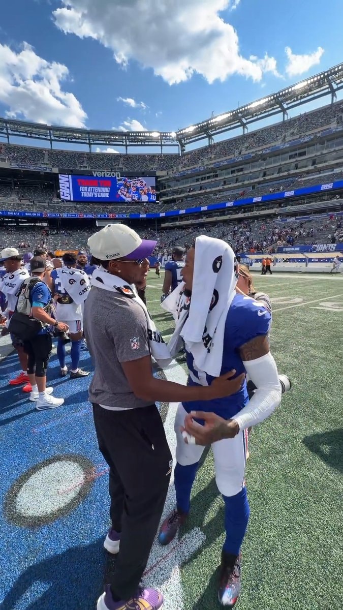Odell Beckham Jr. and Justin Jefferson embrace