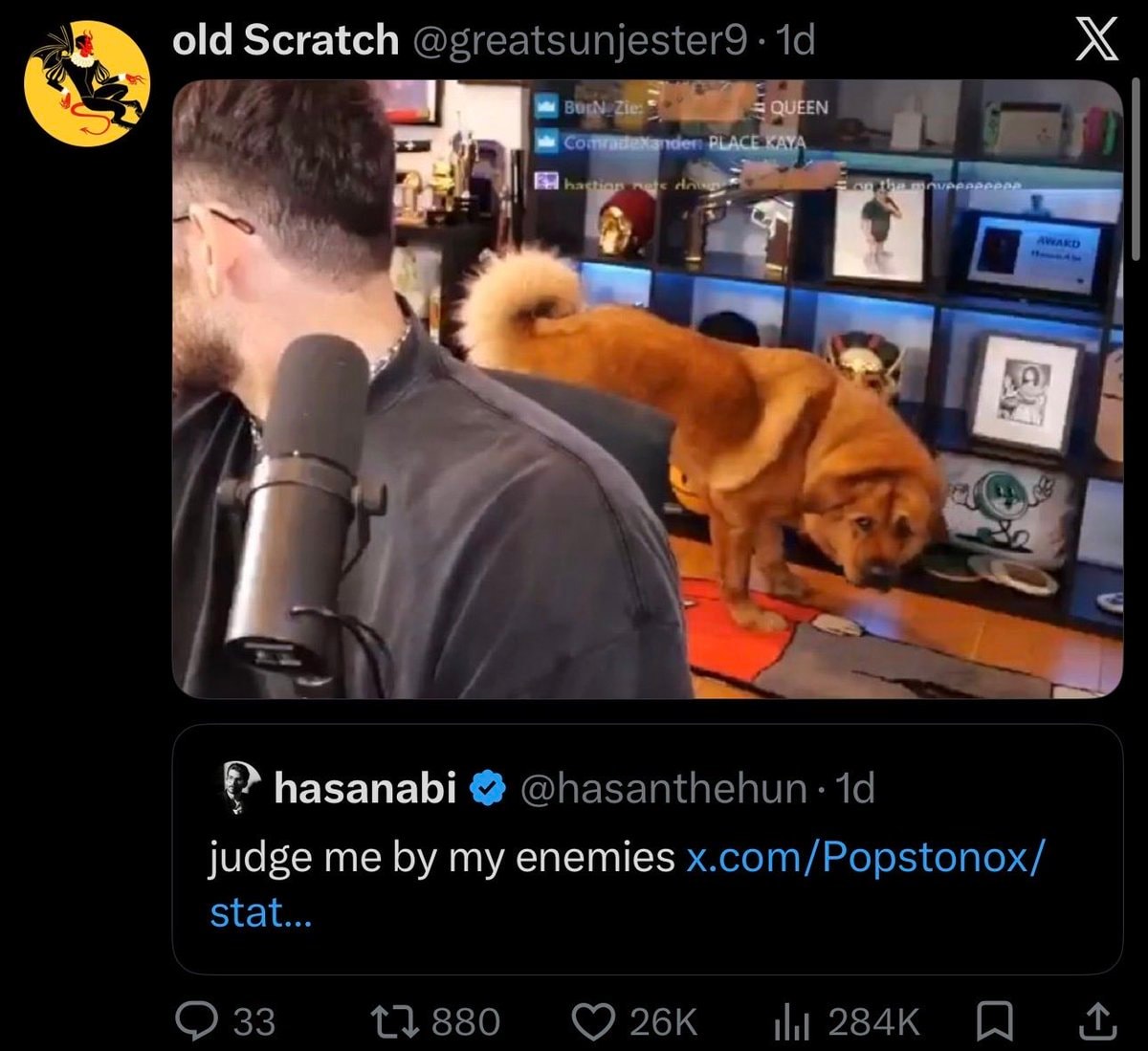 Hasan Piker judge me by my enemies meme