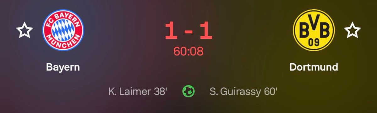 Serhou Guirassy equalizer vs Bayern