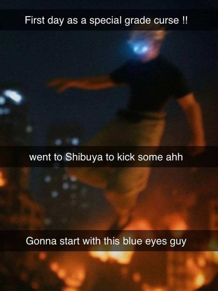 person mid-air with glowing blue eyes