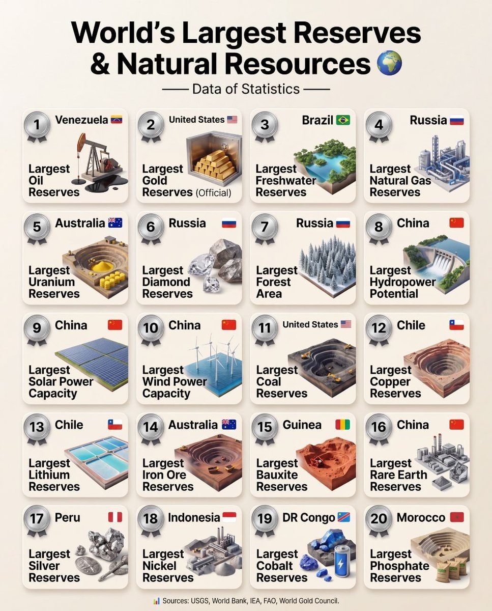 World's Largest Reserves & Natural Resources