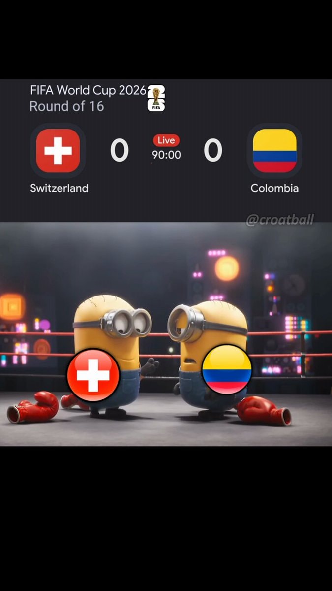 Switzerland vs Colombia Minions meme