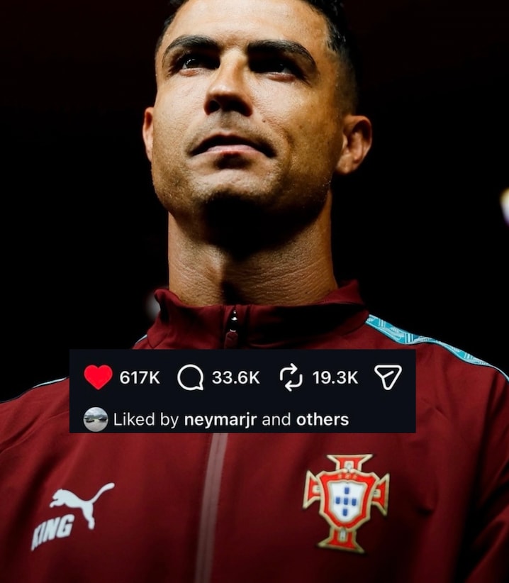 Neymar likes Ronaldo post
