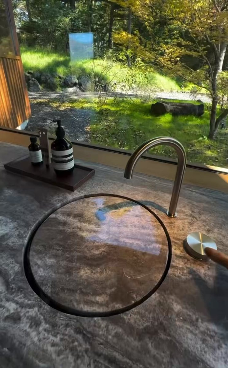 modern glass sink aesthetic