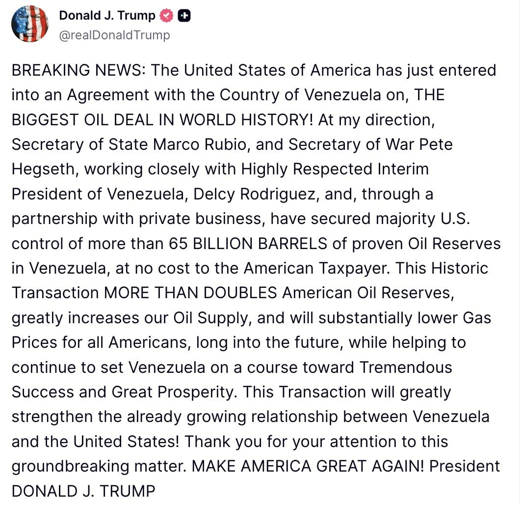 US Venezuela oil deal 65 billion barrels