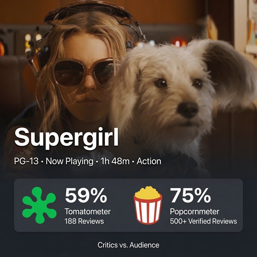 Supergirl audience score 75% DC (photo 1 of 2) Supergirl audience score 75% DC (photo 1 of 2)