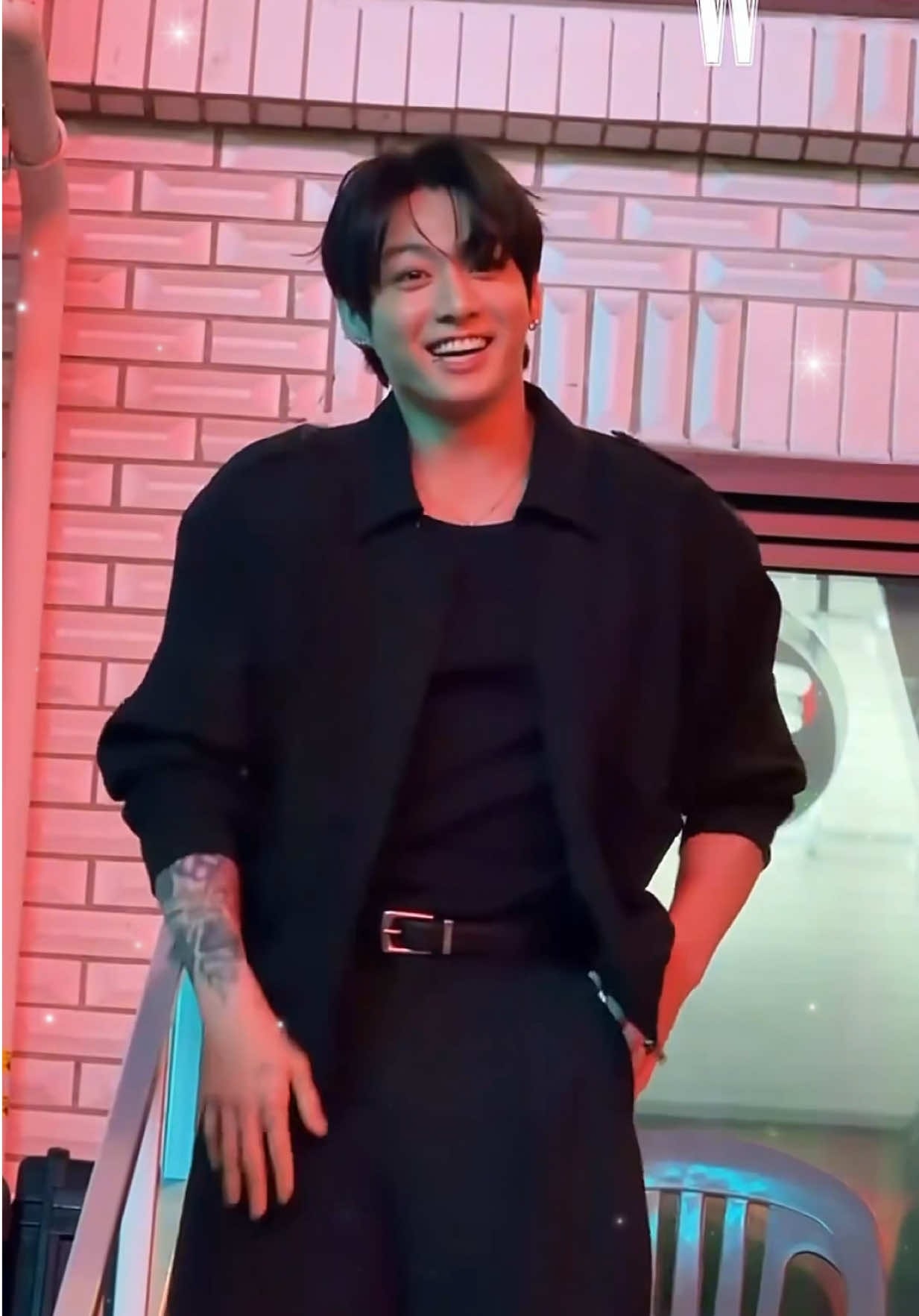 Jungkook smiling broadly